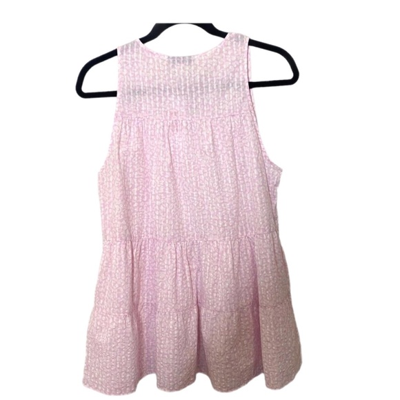 Topshop Pink Animal Print Sleeveless Tunic Blouse - Picture 2 of 5